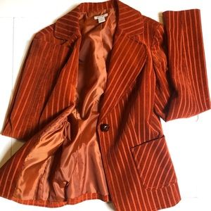Halogen Corduroy One Button, Two Pocket Blazer Burnt Orange/Sienna/Rust da